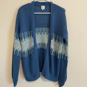 Blue knit cardigan